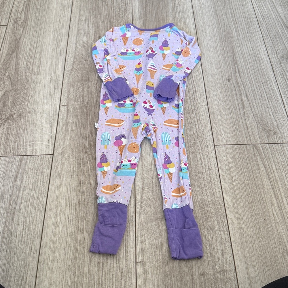 Little Sleepies Wilderberry Sundae Ice Cream Footie Pajamas 6-12 Months - Picture 7 of 8